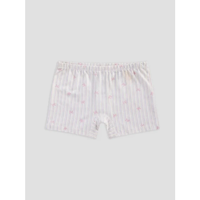 LCW Kids Ekru Baskılı Kız Çocuk Boxer 3lü