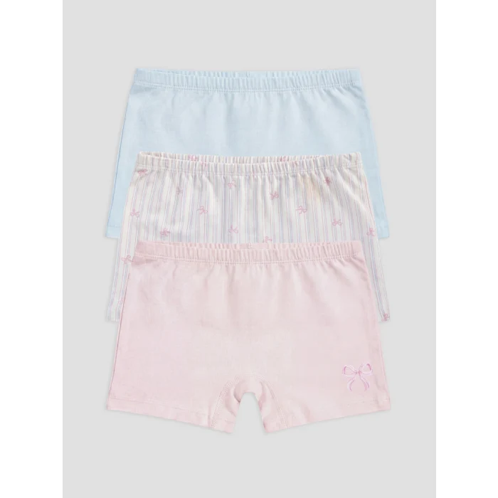 LCW Kids Ekru Baskılı Kız Çocuk Boxer 3lü