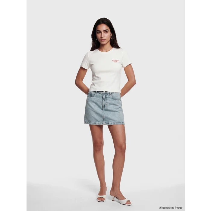 LCW Vision İndigo Regular Fit Mini Jean Etek