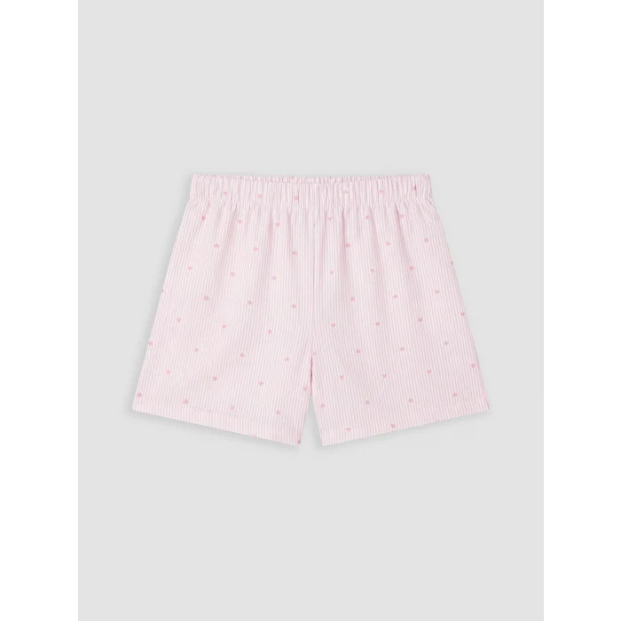 LCW Kids Pembe Gömlek Yaka Kız Çocuk Şortlu Pijama Takımı