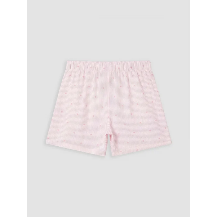 LCW Kids Pembe Gömlek Yaka Kız Çocuk Şortlu Pijama Takımı