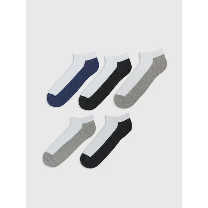 LCW ACCESSORIES Karışık Renk Bloklu Erkek Patik Çorap 5li
