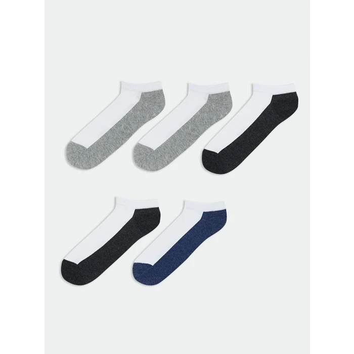 LCW ACCESSORIES Karışık Renk Bloklu Erkek Patik Çorap 5li