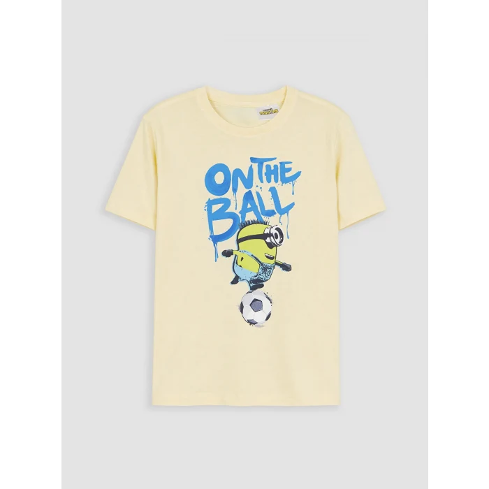 LCW Kids Sarı Minions Baskılı Erkek Çocuk Şortlu Pijama Takımı
