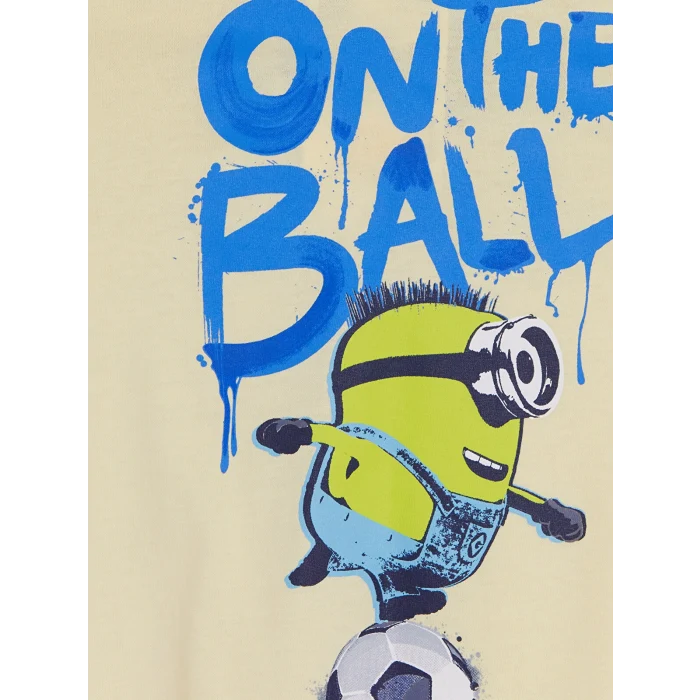 LCW Kids Sarı Minions Baskılı Erkek Çocuk Şortlu Pijama Takımı