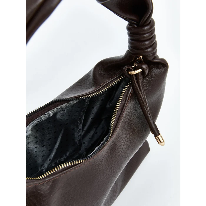 LCW ACCESSORIES Kahverengi Deri Görünümlü Kadın Omuz Çantası