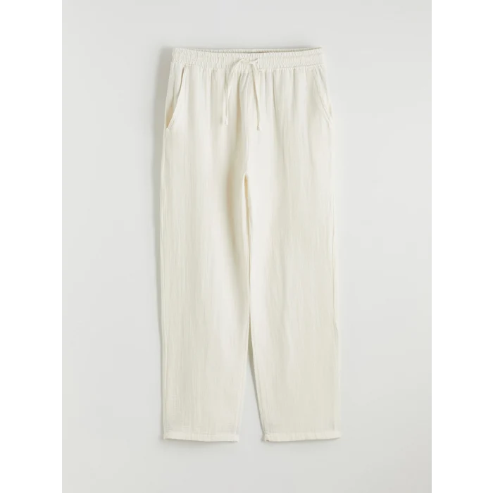 XSIDE Ekru Loose Fit Erkek Müslin Pantolon