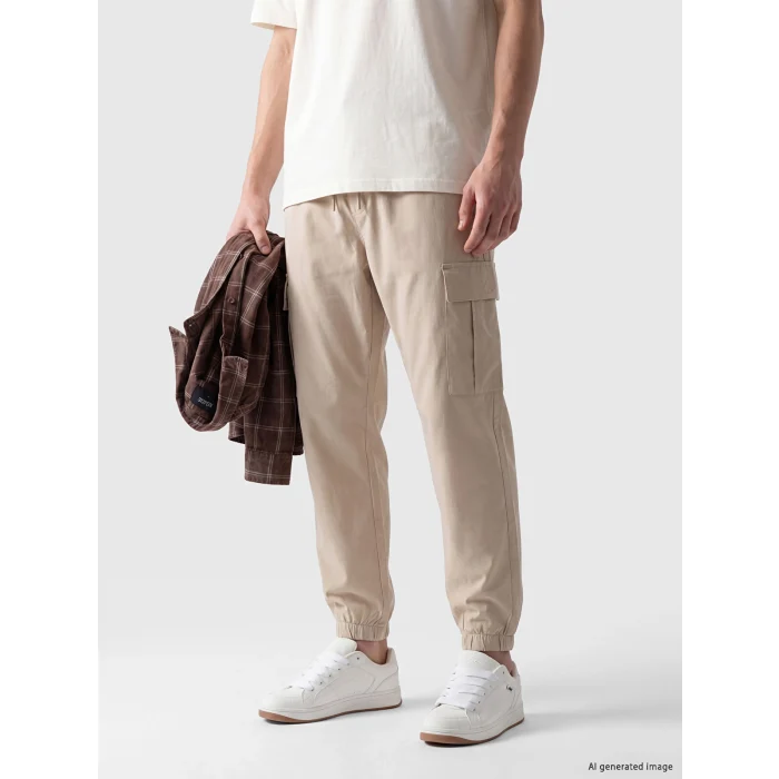 XSIDE Gri Regular Fit Poplin Erkek Jogger Pantolon