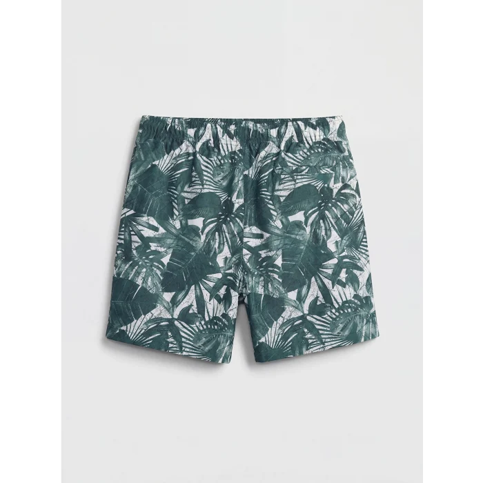 LCW SWIMWEAR Yeşil Kısa Boy Desenli Erkek Deniz Şortu