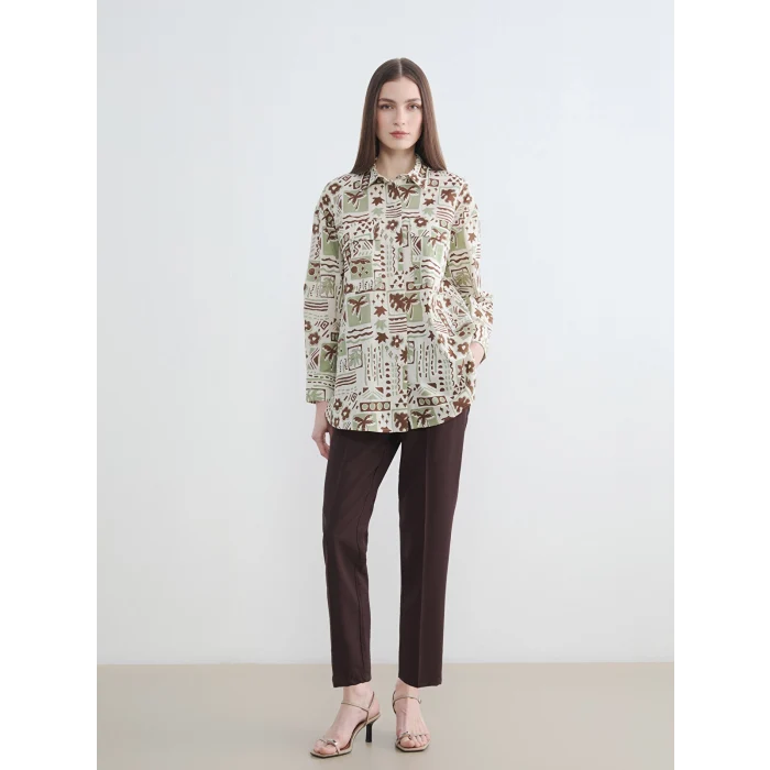 LCW Modest Kahverengi Beli Lastikli Havuç Kesim Kadın Pantolon
