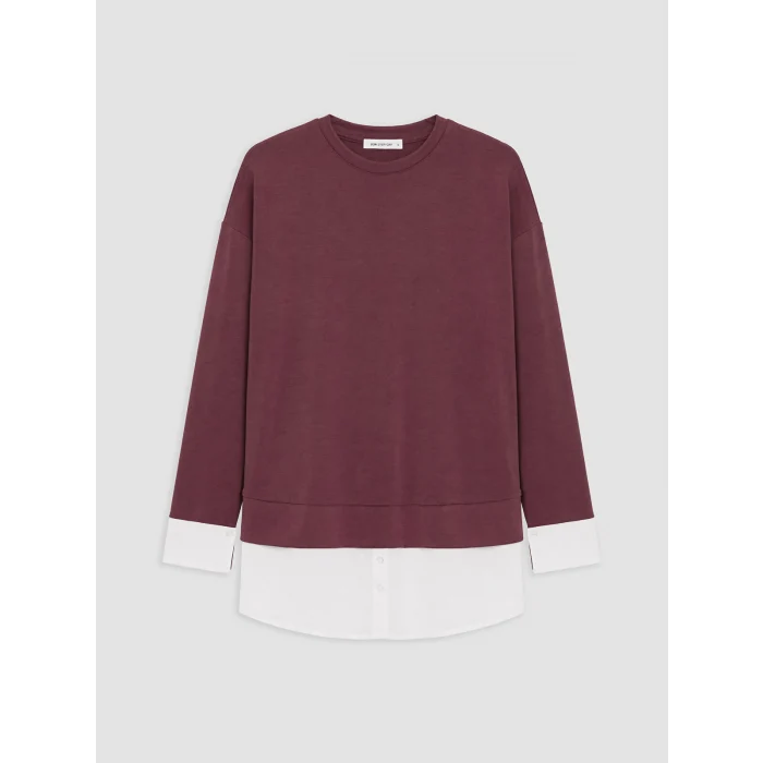 LCW EVERYDAY Mürdüm Soft Touch Oversize Kadın Sweatshirt Tunik