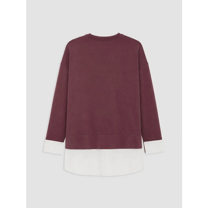LCW EVERYDAY Mürdüm Soft Touch Oversize Kadın Sweatshirt Tunik