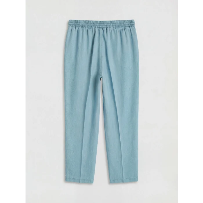 LCW Modest İndigo Beli Lastikli Mom Fit Kadın Jean Pantolon