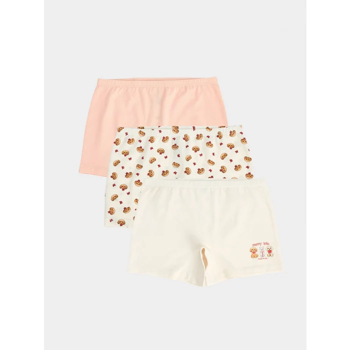 LCW Kids Ekru Kız Çocuk Boxer 3lü