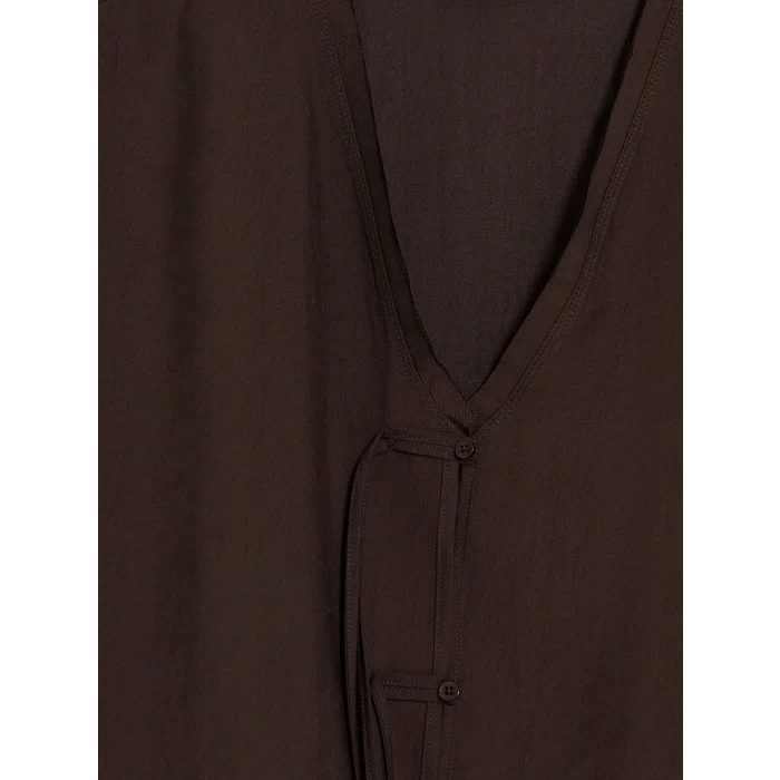 LCW Modest Kahverengi V Yaka Modal Dokulu Kadın Kimono