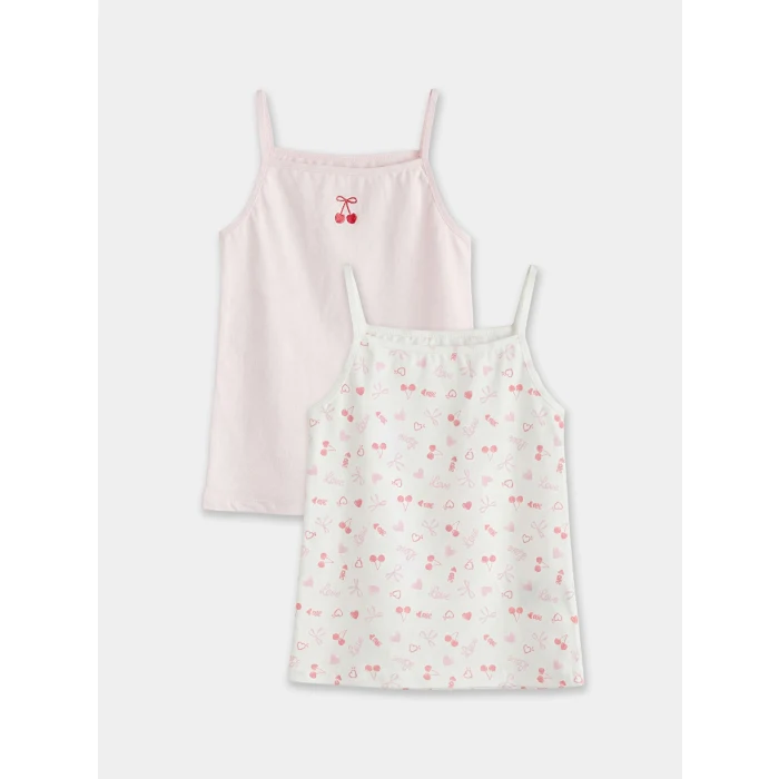 LCW Kids Pembe İp Askılı Kız Çocuk Atlet 2li