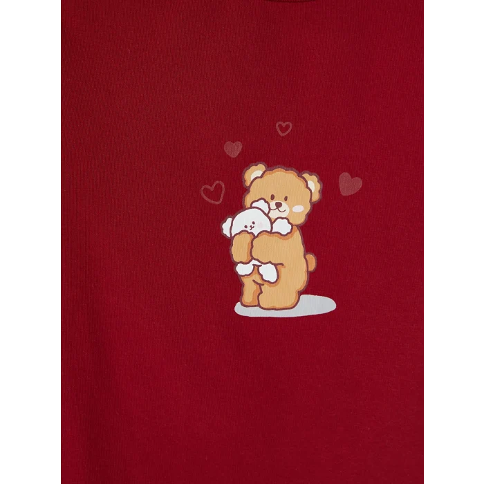 LCW Young Ekru Baskılı Kadın Şortlu Pijama Takımı