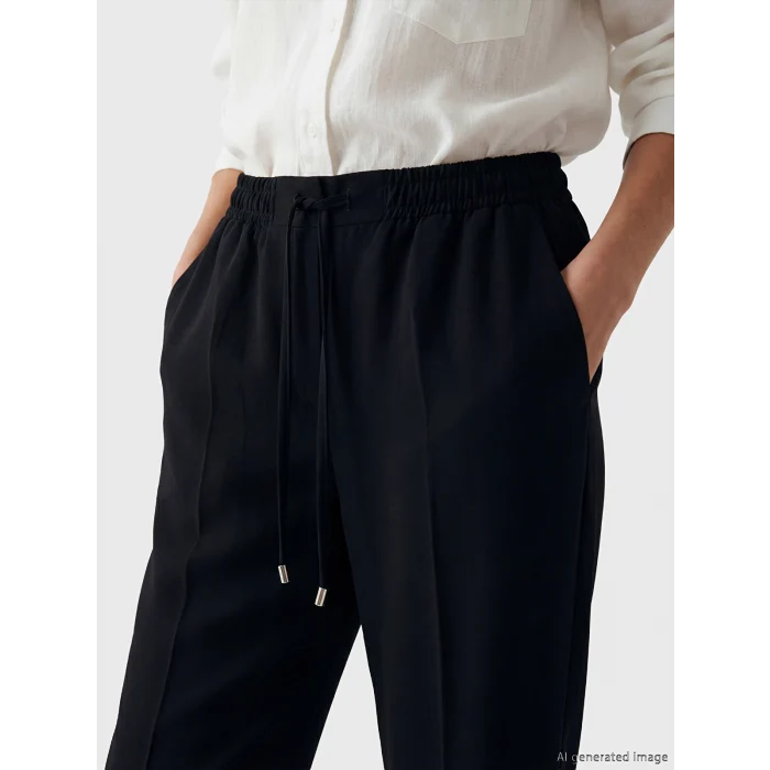LCW Modest Siyah Beli Lastikli Havuç Kesim Kadın Pantolon