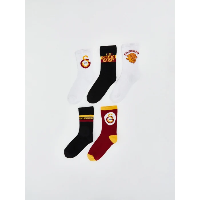 LCW Kids Karışık Galatasaray Desenli Erkek Çocuk Soket Çorap 5li
