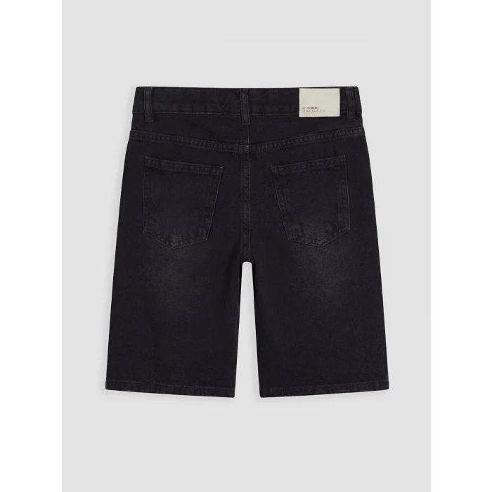 LCW Kids Siyah Yırtık Detaylı Erkek Çocuk Jean Şort
