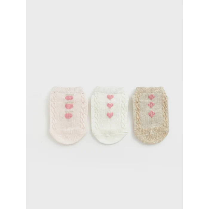 LCW Kids Pembe Kaydırmaz Taban Kız Bebek Patik Çorap 5li