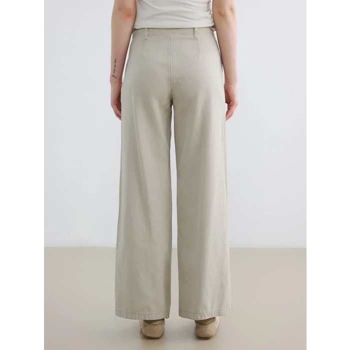 LCW Jeans Haki Yüksek Bel Wideleg Kadın Jean Pantolon
