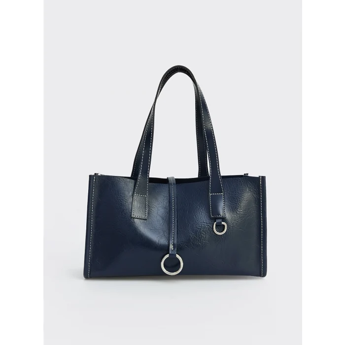 LCW ACCESSORIES Lacivert Deri Görünümlü Kadın Omuz Çantası