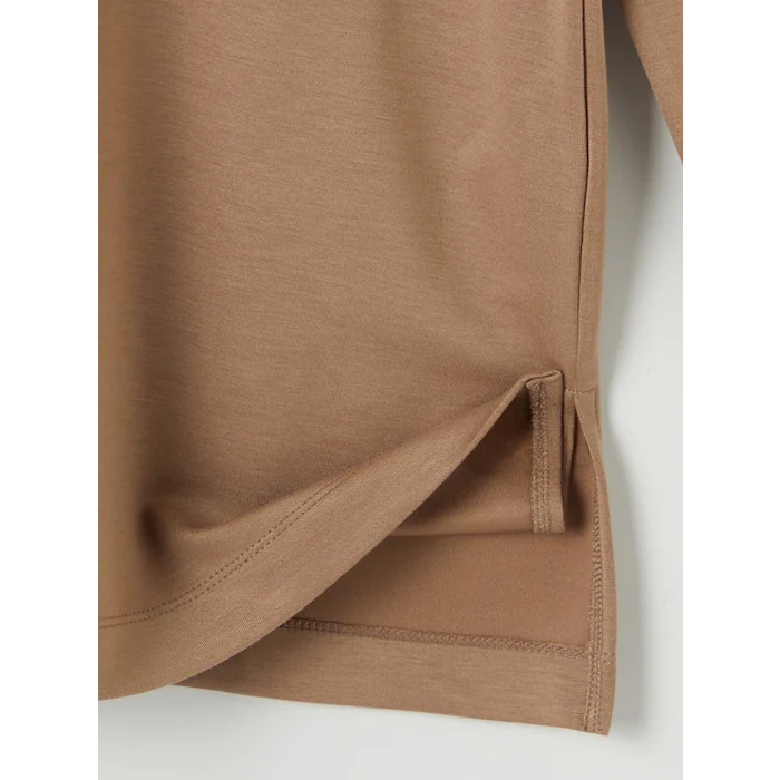 LCW EVERYDAY Kahverengi Çiçekli Oversize Soft Touch Kadın Tunik