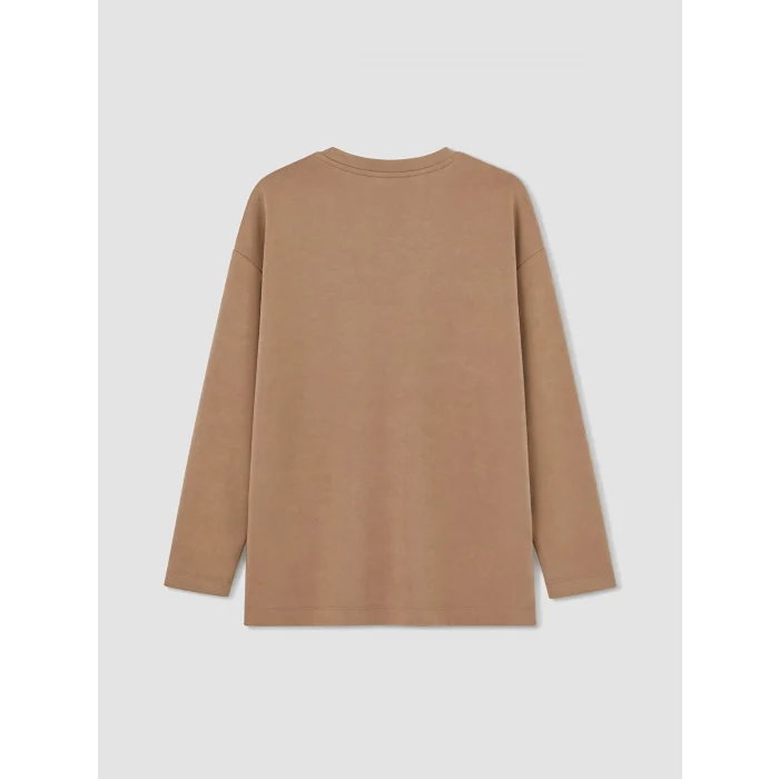 LCW EVERYDAY Kahverengi Çiçekli Oversize Soft Touch Kadın Tunik