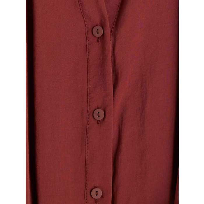LCWAIKIKI Classic Bordo Oversize Modal Karışımlı Kadın Gömlek