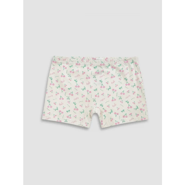 LCW Kids Ekru Baskılı Kız Çocuk Boxer 3lü