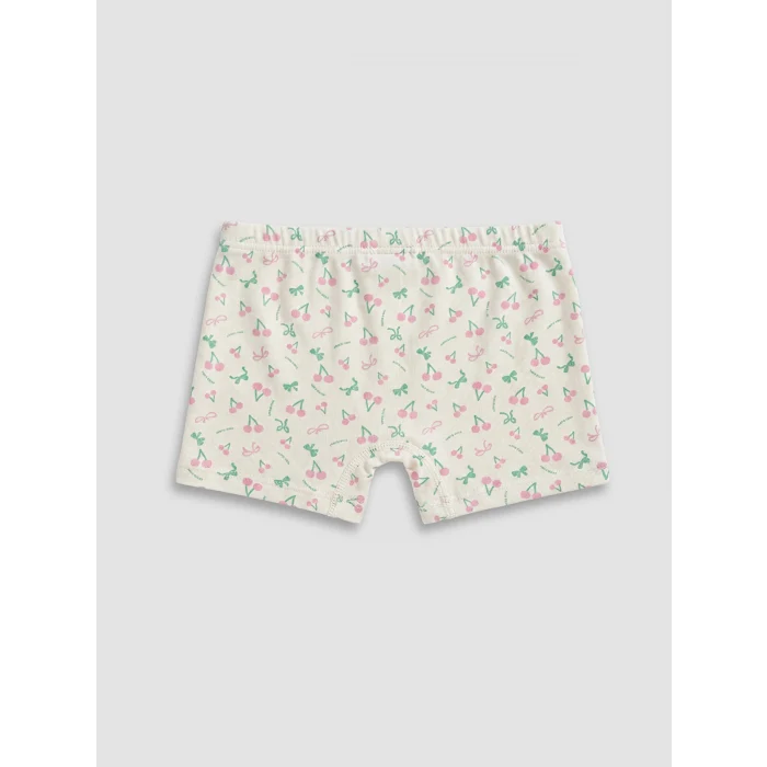 LCW Kids Ekru Baskılı Kız Çocuk Boxer 3lü