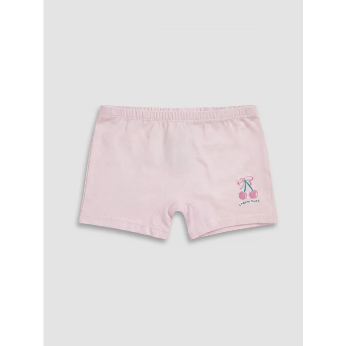 LCW Kids Ekru Baskılı Kız Çocuk Boxer 3lü