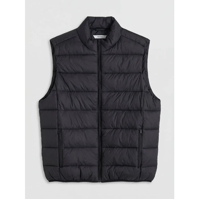 XSIDE Siyah Slim Fit Dik Yaka Erkek Şişme Yelek