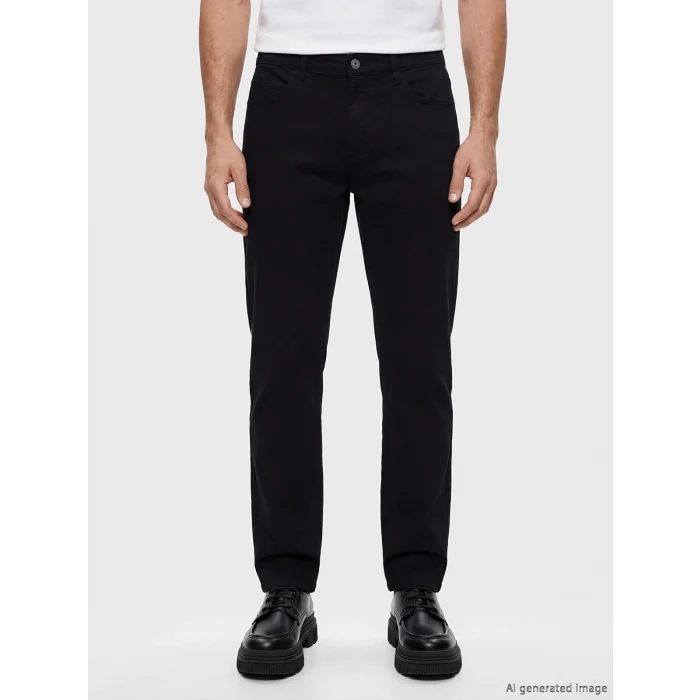 LCWAIKIKI Classic Siyah Regular Fit Gabardin Erkek Chino Pantolon