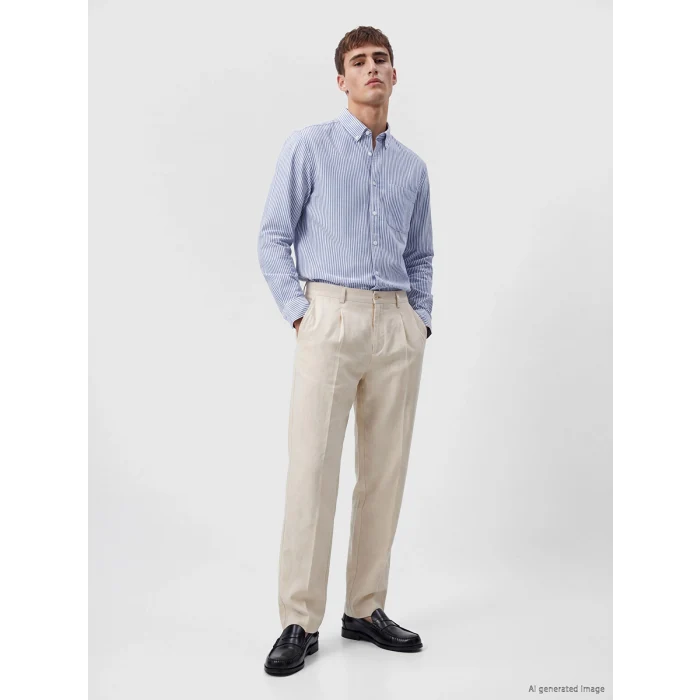 LCW Vision İndigo Regular Fit Çizgili Erkek Gömlek
