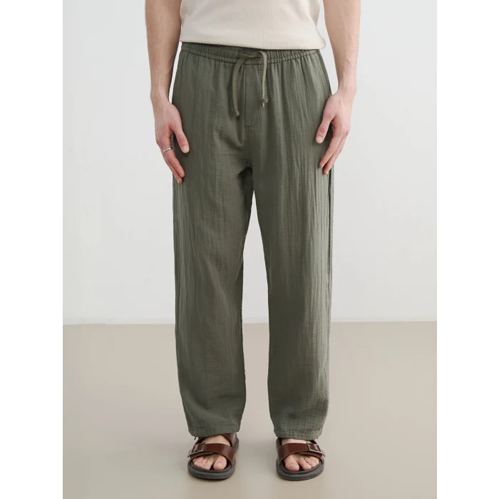 XSIDE Haki Loose Fit Erkek Müslin Pantolon