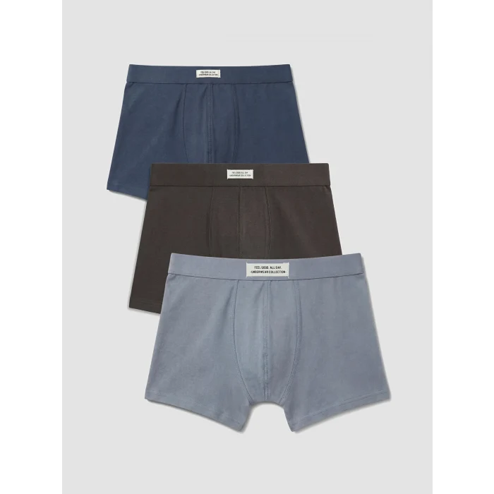 LC WAIKIKI İndigo Pamuklu Esnek 3lü Erkek Boxer