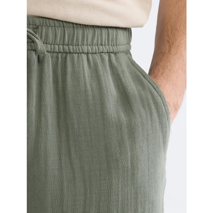 XSIDE Haki Loose Fit Erkek Müslin Pantolon