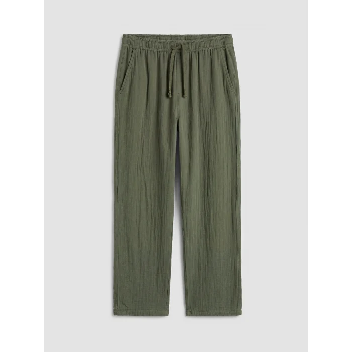 XSIDE Haki Loose Fit Erkek Müslin Pantolon