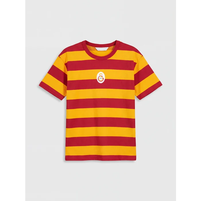 LCW Kids Kırmızı Bisiklet Yaka Galatasaray Baskılı Erkek Çocuk Tişört