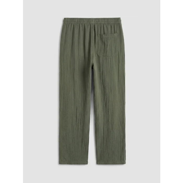 XSIDE Haki Loose Fit Erkek Müslin Pantolon