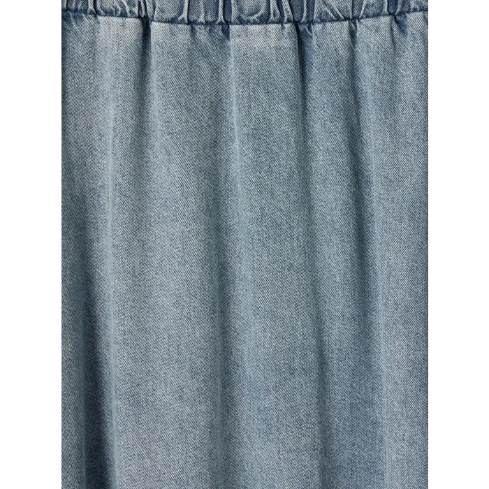 LCW Vision İndigo Beli Lastikli Kloş Jean Etek