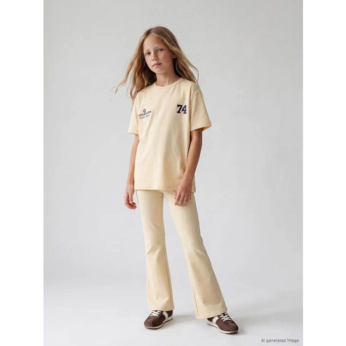 LCW Kids Bej Kız Çocuk Soft Touch Takım