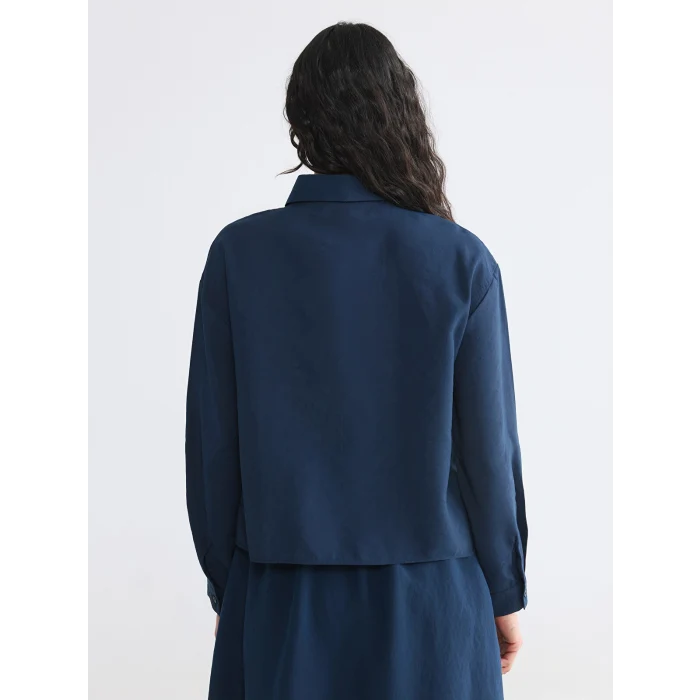 LCW Modest Lacivert Modal Karışımlı Kadın Gömlek
