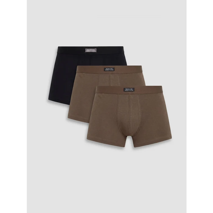 LC WAIKIKI Kahverengi Pamuklu Esnek Erkek Boxer 3lü
