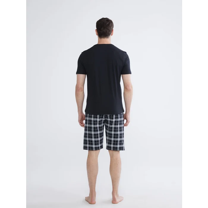 LC WAIKIKI Siyah Standart Kalıp Erkek Şortlu Pijama Takımı
