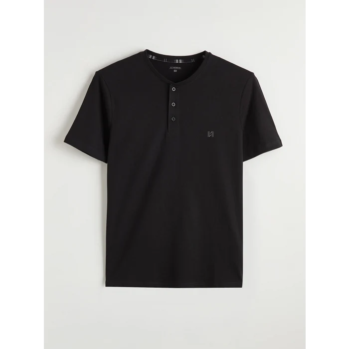 LC WAIKIKI Siyah Standart Kalıp Erkek Şortlu Pijama Takımı