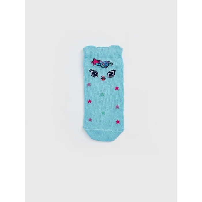 LCW Kids Beyaz Gabbys Dollhouse Baskılı Kız Çocuk Patik Çorap 5li