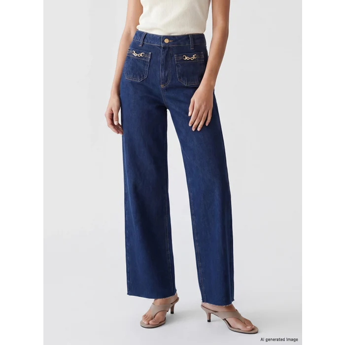 LCW Jeans İndigo Wideleg Kadın Jean Pantolon